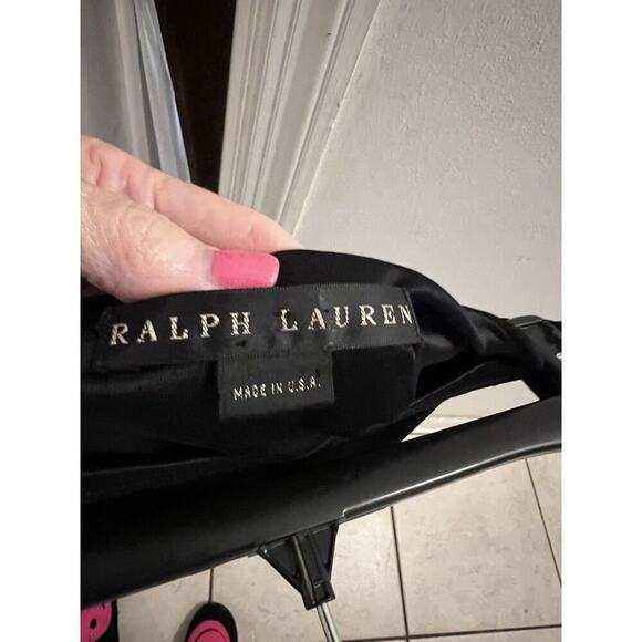 Vtg 90’s Ralph Lauren Black Label Black Strapless Minimalist Fitted Dress 6 - Picture 4 of 9